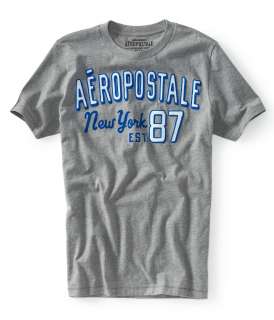 Aeropostale mens New York 87 puff paint graphic tee t shirt   Style 