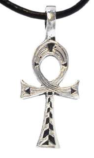 ANK ANKH Silver Pewter Pendant Leather Necklace Surfer  