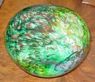 Signed GLASSHOUSE Teal & Green Art Glass Pod Vase  