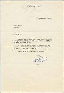 RON HUBBARD   TYPED LETTER SIGNED 09/06/1977  