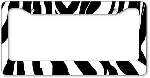 Zebra Print License Plate Frame!!!  