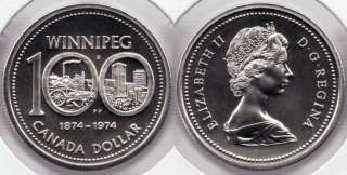 1974 Canada $1 Winnipeg Centennial ~ High Grade SPECIMEN NICKEL DOLLAR 