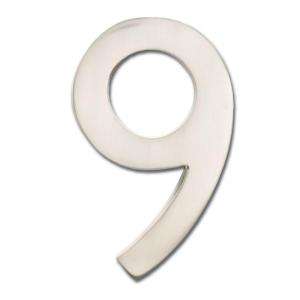   Satin Nickel Floating House Number 9 3582SN 9 at The Home Depot