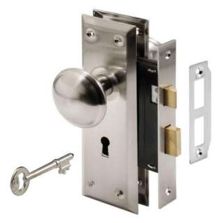   Mortise Lock Set, Keyed, Nickel Plated Knobs E 2330 at The Home Depot