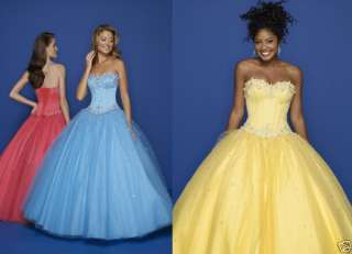 NEW Blue/Yellow/Red Ball Gown Evening Party Dress UK 10  