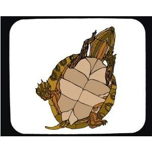 Mauspad mit der Grafik Schildkröte, Bauch, Magen, braun, Reptilien