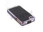 For iPhone 4 4S 4G Black Crocodile Deluxe Dual Use Flip Leather Chrome 