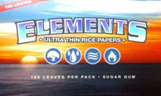 packs ELEMENTS 1.0 Thin Rice CIGARETTE ROLLING PAPERS  