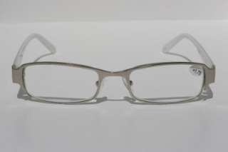 Metal Designer reading glasses white +1.75 unisex 1081  