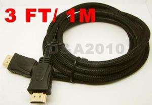 Black 3FT HDMI 1.4 HIGH SPEED WITH ETHERNET CABLE 1M 3 HEC 1.4v cord 
