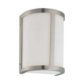   Odeon 1 Light Brushed Nickel Wall Sconce HD 3801 at The Home Depot
