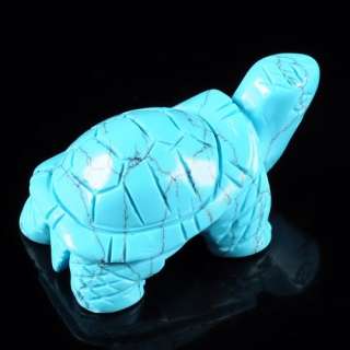 g0513 Carved man made turquoise turtle fiurine  