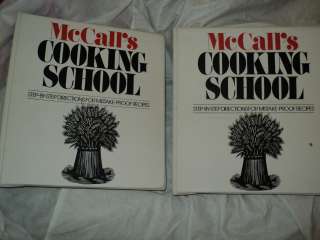 VTG. PAIR OF McCALLS COOKING SCHOOL BINDERS   VOL. 1 & 2  