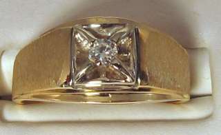 MENS GOLD DIAMOND PINKY RING 0.13CT VVS H 5.3 GRAMS 14K SOLID GOLD 