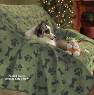 New Dog Bed Throw Hair Collecting Furniture Blanket Pewter Dog Bone 