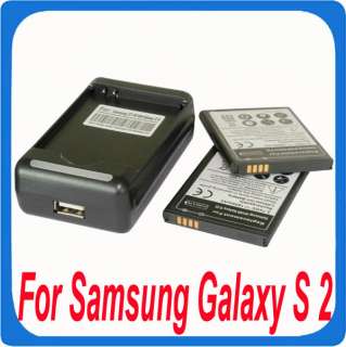 2x1800MAH Battery+Charger For Samsung Galaxy S 2 i9100  