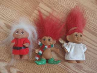 Lot of 3 Russ Christmas Troll Dolls Nice   