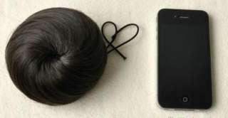 Fake Bun Hair Extension Clip on Updo Chignon Women Costume Scrunchie 