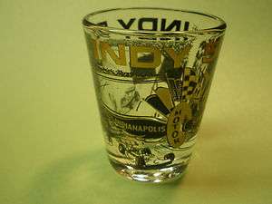   SPEEDWAY RACING SHOT GLASS VINTAGE COLLECTIBLE FLAGS CARS RACE  
