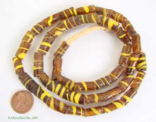 Bida Beads from Nigeria Handmade, Rootbeer Color  