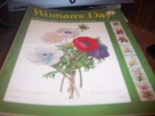 Womans Day Magazine Sept 1953 Rare Old Flower Prints  