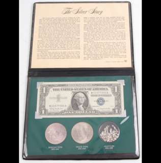    Coin & Silver Certificate Set 1880 Morgan 1922 Peace dollar  