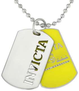 Invicta Dog Tag Speedway 30 inch Yellow Dogtag Necklace  
