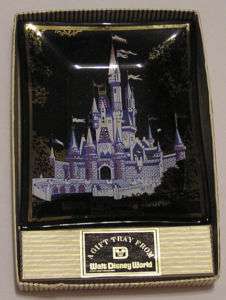 Vintage Disney World Souvenir Castle Glass Tray NRFP  