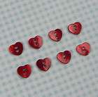 cherry red natural pearl shell heart buttons 10mm