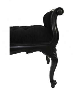 French Furniture Upholstered Bench Stool Moulin Black  