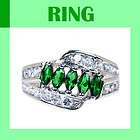   New Round Marquise Cut Green Emerald Ring Fashion Jewellery SZ M/6