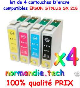   LOT DE 4 CARTOUCHES POUR EPSON STYLUS SX218 sx 218