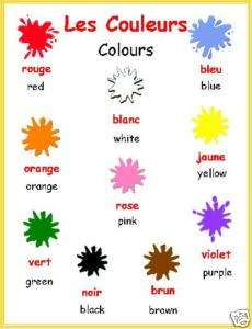 French COLOURS POSTER   EDUCATIONAL RESOURCE MFL  