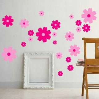 Wall Stickers on Pink Flowers Wall Stickers Girl Kids Room Nursery Decor