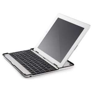   Wireless Bluetooth Keyboard Case Cover (Silver with Black Keys