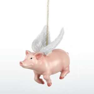  Pack of 8 Pink and White Flying Pig Christmas Ornaments 4 