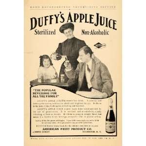  1906 Ad Duffys Apple Juice American Fruit Family Drink 