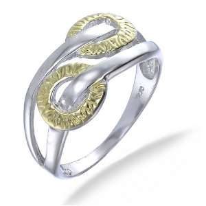 18K Yellow Gold Plated Ring In Sterling Silver In Size 6 (Available In 