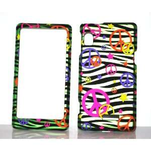  Orange Pink Colorful Peace Sign Design Rubberized Snap on Hard Skin 