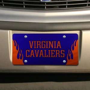  NCAA Virginia Cavaliers Navy Blue Mirrored Flame License 