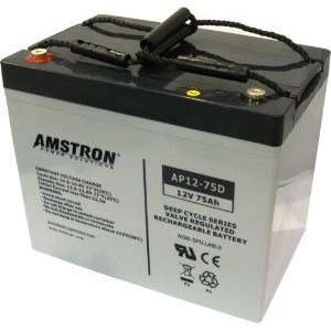  Amstron 12V / 75Ah Deep Cycle Sealed Lead Acid Battery   R 