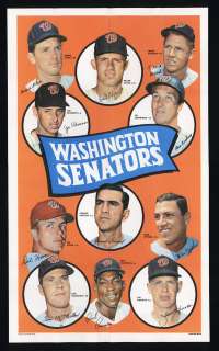 1969 Topps Team Poster Washington Senators High grade  