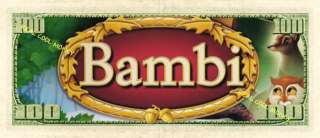 BAMBI *$100 Disney Dollar Novelty Collectors Bill *New  