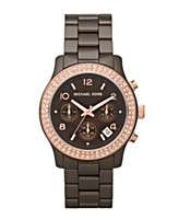 Michael Kors Watch, Womens Chronograph Brown Ceramic Bracelet MK5517