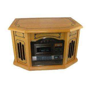 in 1 USB Oak AUDIO System Turnable CD Tapes STEREO  