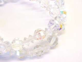 Vintage Austrian Crystal Two Strand Necklace, Bracelet and Clip On 