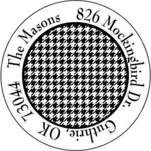 CLASSIC Round Return Address Labels~ HOUNDSTOOTH  