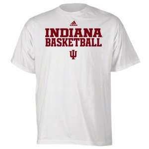  Indiana Hoosiers White adidas Basketball Sideline T Shirt 
