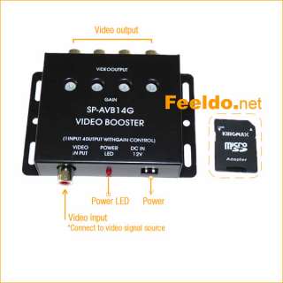 Car 1 to 4 Video Signal Amplifier/Booster/Spliter for DVD/LCD/TV