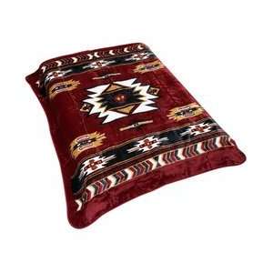   Wyndham House Burgundy Native American Print Blanket